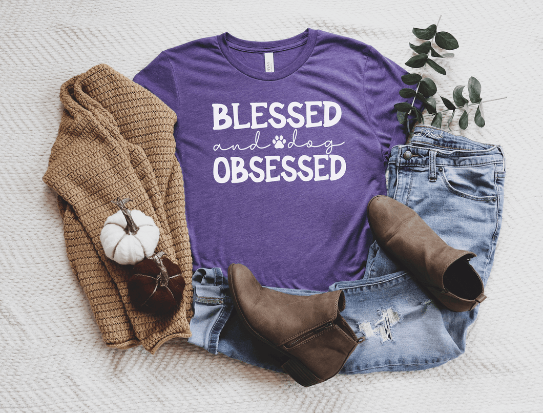 Blessed and Dog Obsessed Short Sleeve Shirt