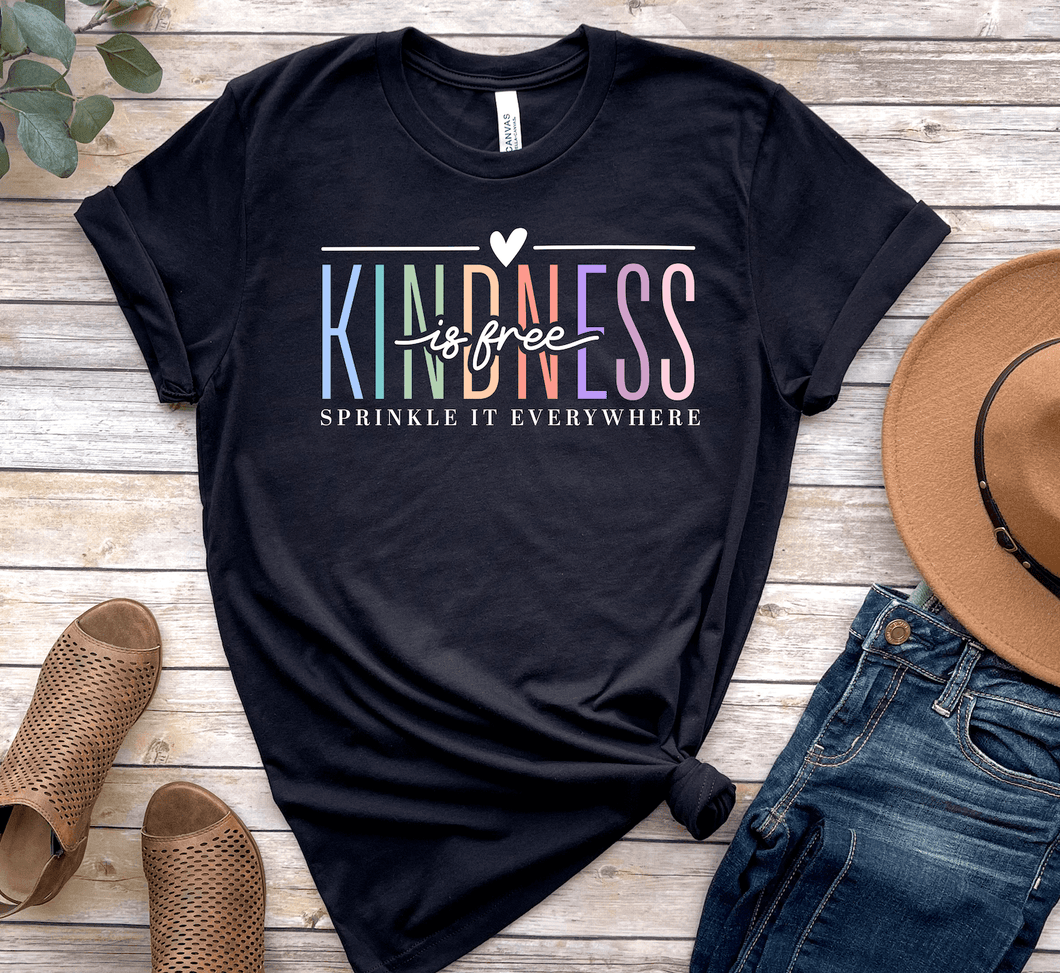 Kindness Is Free Colorful Short Sleeve Shirt