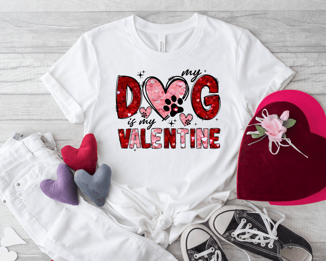 My Dog Is My Valentine Short Sleeve Shirt