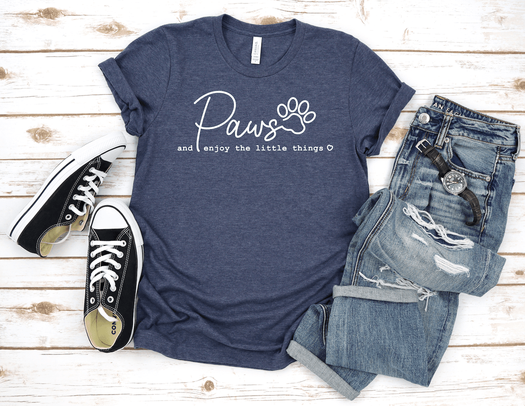 Paws and  Enjoy The Little Things Short Sleeve Shirt