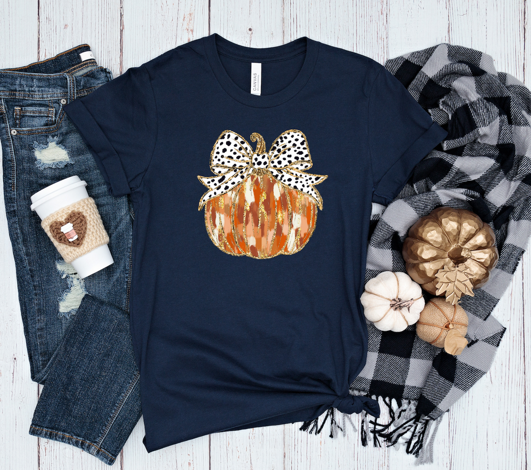 Pumpkin Brushstroke Short Sleeve Shirt