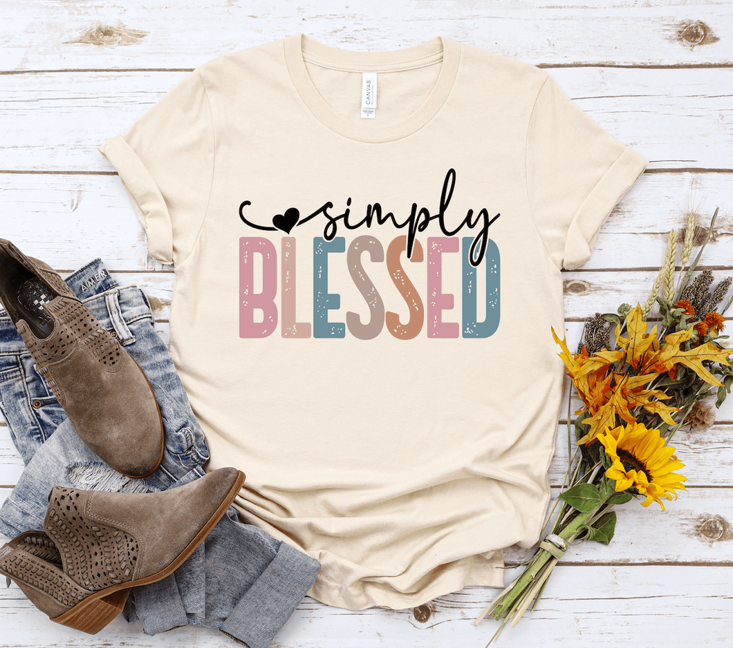 Simply Blessed Colorful Short Sleeve Shirt