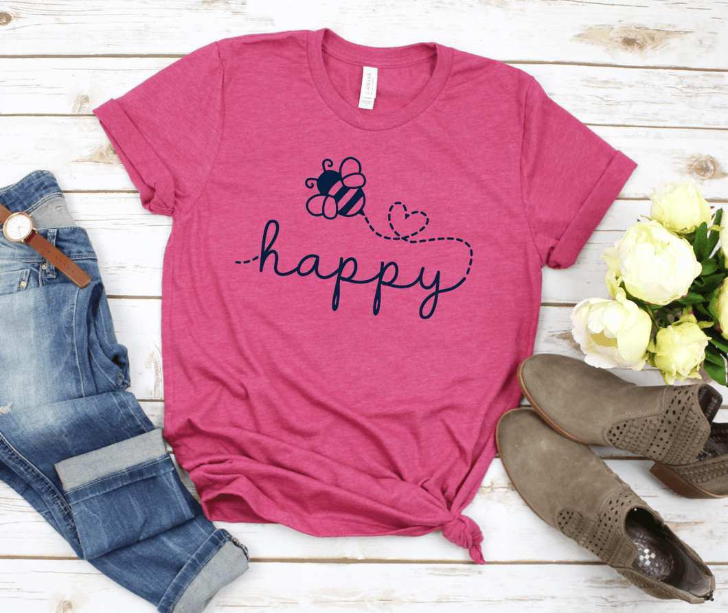 Bee Happy Short Sleeve Shirt